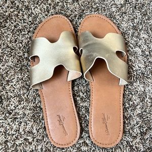 Gold Slide Sandals